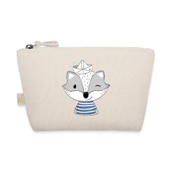 Sailor Badger with Paper Boat - Organic Pouch - nature - Front