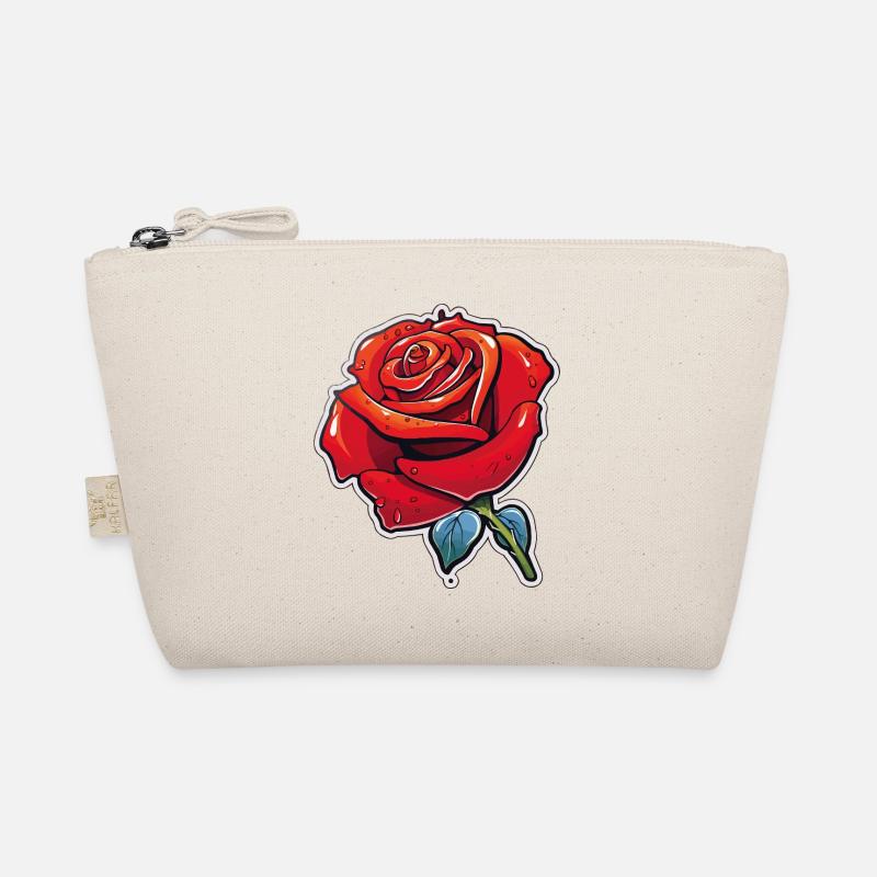 Dessin animé Rose Red Rose Dew Trousse biologique