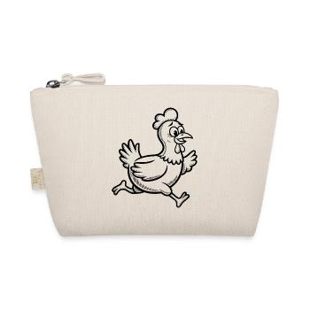 Funny Chicken Hen Rooster Rooster Racing Running - Organic Pouch - nature - Front