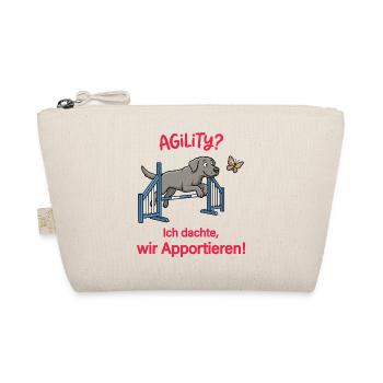 Funny Agility Dog Retrieving Error - Organic Pouch - nature - Front