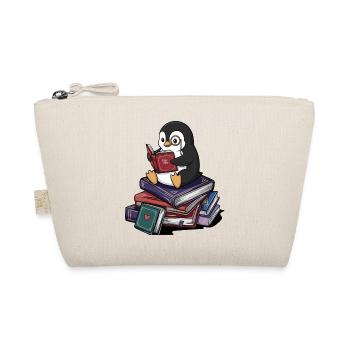 Bücherwurm, Pinguin, Vogel liest Bücher Kunst - Bio-Täschchen - Natur - Vorne