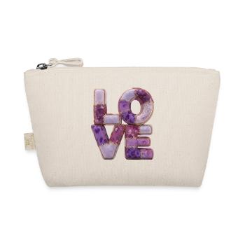 Patchwork Love Quiltlook Lettering - Organic Pouch - nature - Front