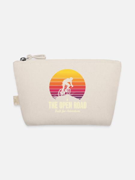 Open Road Adventure Cyclist Print - Bio-Täschchen - Natur - Vorne