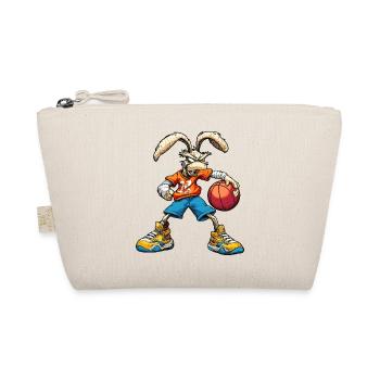 Bunny Basketball / Rabbit Baller - Organic Pouch - nature - Front