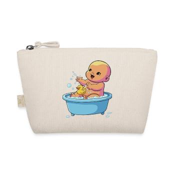 Baby im Bad spielen mit Ente - Bio-Täschchen - Natur - Vorne