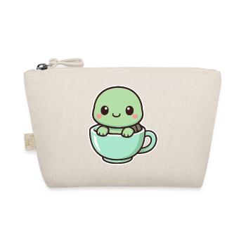 Süße Schildkröte - Kawaii Stil - Bio-Täschchen - Natur - Vorne