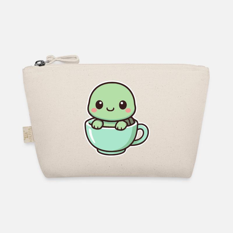 Süße Schildkröte - Kawaii Stil - Bio-Täschchen - Natur