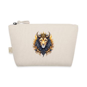 Royal Lion with Golden Crown and Flowers - Organic Pouch - nature - Front