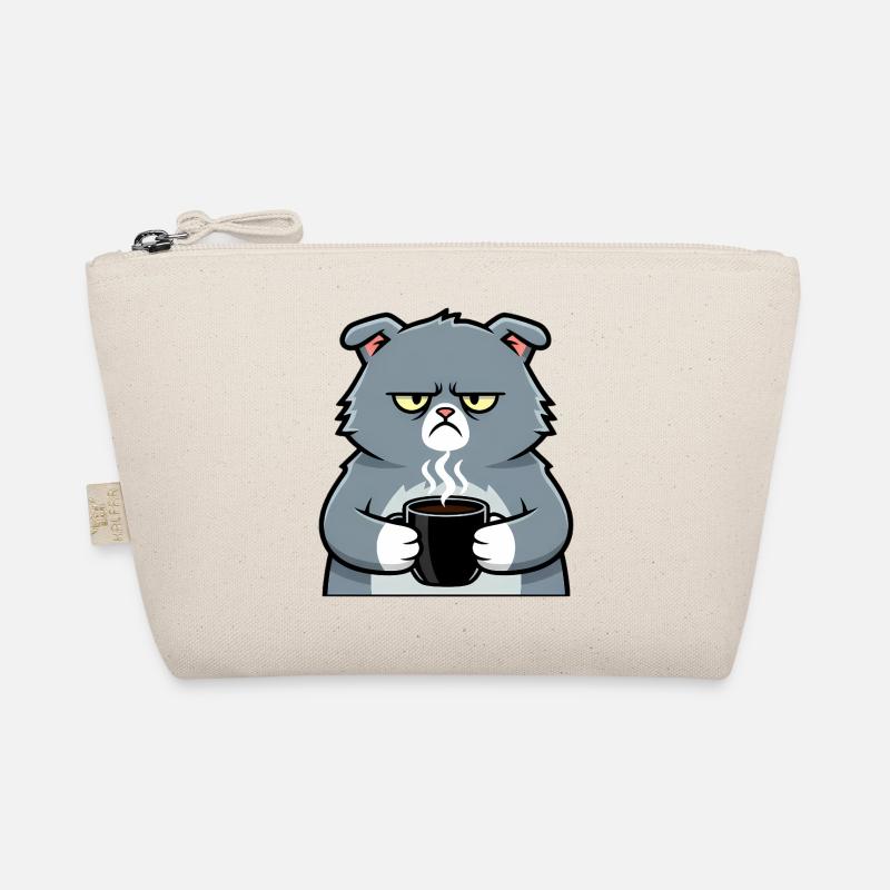 Katze Kaffee Tasse Comic - Bio-Täschchen - Natur