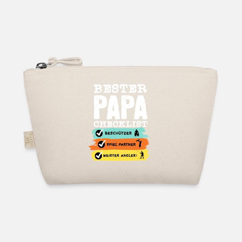 Angler Papa - Bester Papa Checklist - Bio-Täschchen - Natur