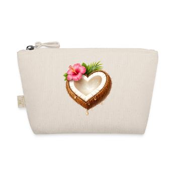 Coconut in Heart Shape Illustration - Organic Pouch - nature - Front