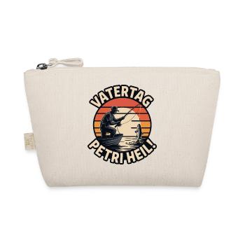 Petri Heil Papa Vatertag Geschenk Angler 2026 - Bio-Täschchen - Natur - Vorne