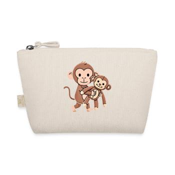 Punch Baby Monkey mit Plüschtier - Bio-Täschchen - Natur - Vorne
