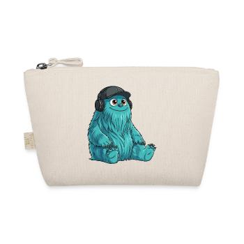 Monster Fluffonster® - DJ Fluffo sits - Organic Pouch - nature - Front