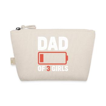 Dad of 3 Girls Battery Icon - Organic Pouch - nature - Front