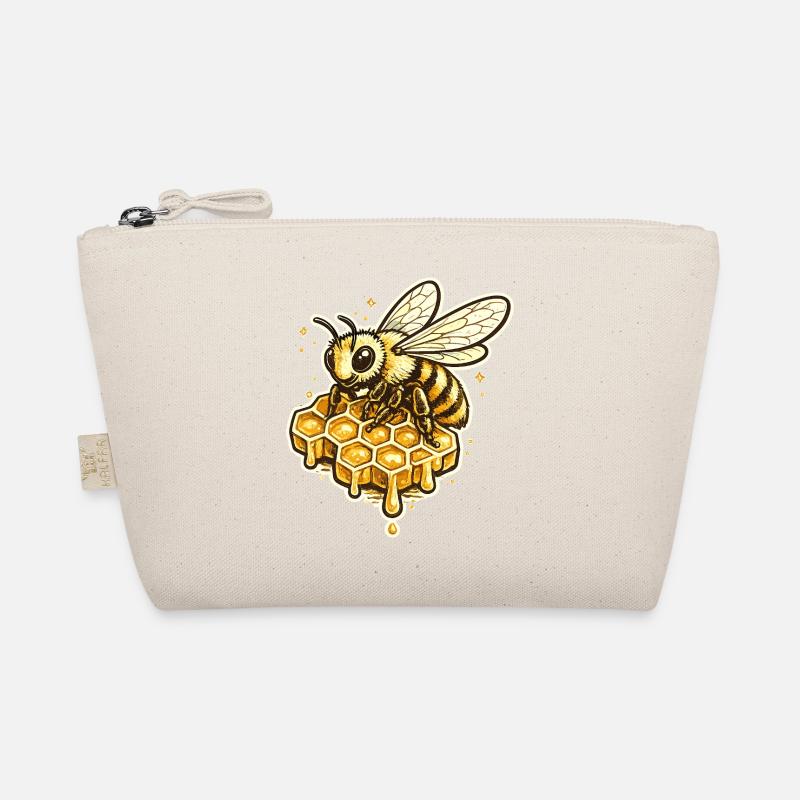 Honeycomb Bee Motif Organic Pouch