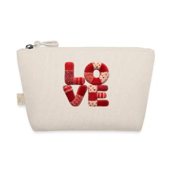 Patchwork Love Romantic Gift for Girlfriend - Organic Pouch - nature - Front