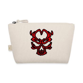 Crâne Rouge Stylisé sur Noir - Trousse biologique - nature - Devant