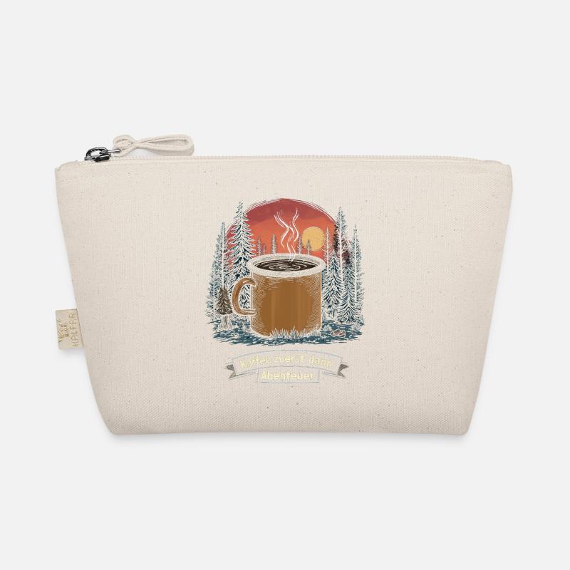 Camping Spruch Kaffee Wald Camper Morgen Outdoor Bio-Täschchen