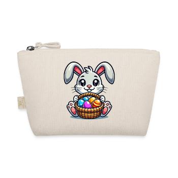 Easter bunny with colorful eggs - Organic Pouch - nature - Front
