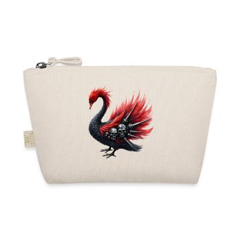 Shadow Raven with Skulls and Spikes - Organic Pouch - nature - Front