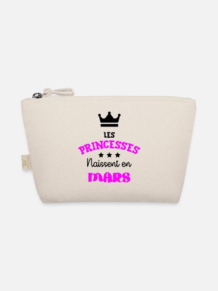 Princesse née en Mars Super Cadeau Anniversaire - Trousse biologique - nature - Devant