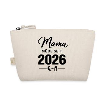 Mama müde seit 2026 süßes Baby Statement - Bio-Täschchen - Natur - Vorne