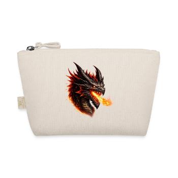 Fire Dragon Flaming Head - Organic Pouch - nature - Front