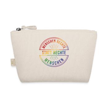 Menschenrechte Statement Pride Regenbogen - Bio-Täschchen - Natur - Vorne