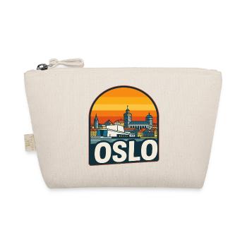Oslo Norway Skyline Retro Sunset Vintage Design - Organic Pouch - nature - Front