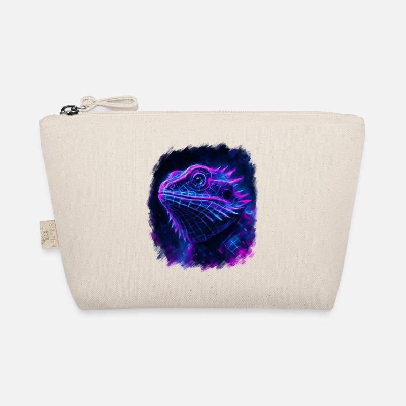 Bearded Dragon Cyberpunk Neon Synthwave Organic Pouch