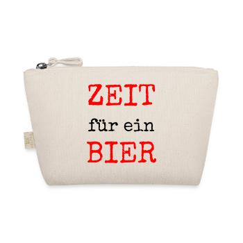 Zeit für ein Bier – Lustiges Spruchdesign - Bio-Täschchen - Natur - Vorne