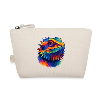 Colorful Geometric Bearded Dragon Portrait - Organic Pouch - nature - Front