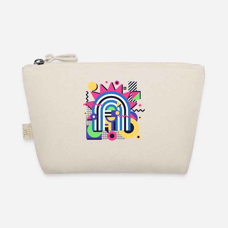 Retro Memphis Grafik Bunte Formen Design Bio-Täschchen