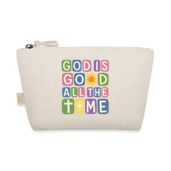 God Is Good At All Times Retro Faith - Organic Pouch - nature - Front