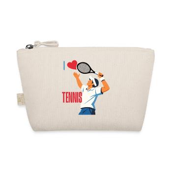 I Love Tennis Illustration - Bio-Täschchen - Natur - Vorne
