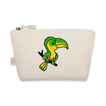 Neon Toucan in Green and Yellow - Organic Pouch - nature - Front