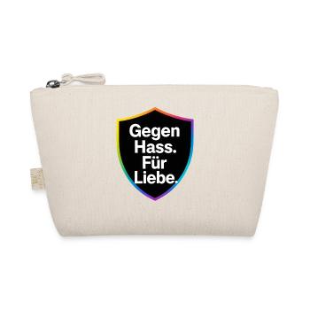 Gegen Hass Für Liebe Schild Design - Bio-Täschchen - Natur - Vorne