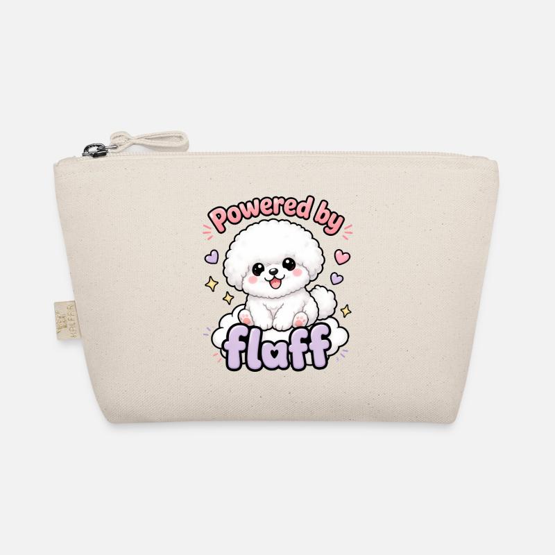 Powered by Fluff - sweet Bichon Dog Design  - Bio-Täschchen - Natur