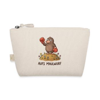 Aufs Maulwurf – Lustiges Boxer Wortspiel - Bio-Täschchen - Natur - Vorne