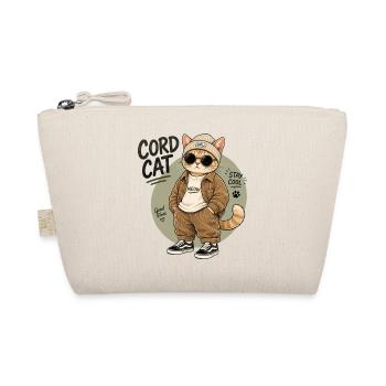 Corduroy cat in chill look - Organic Pouch - nature - Front