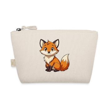Cuddly Fox Cartoon Print - Organic Pouch - nature - Front
