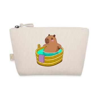 Capybara Bade- und Wellnesszeit - Gemütliches Kawaii-Geschenk - Bio-Täschchen - Natur - Vorne