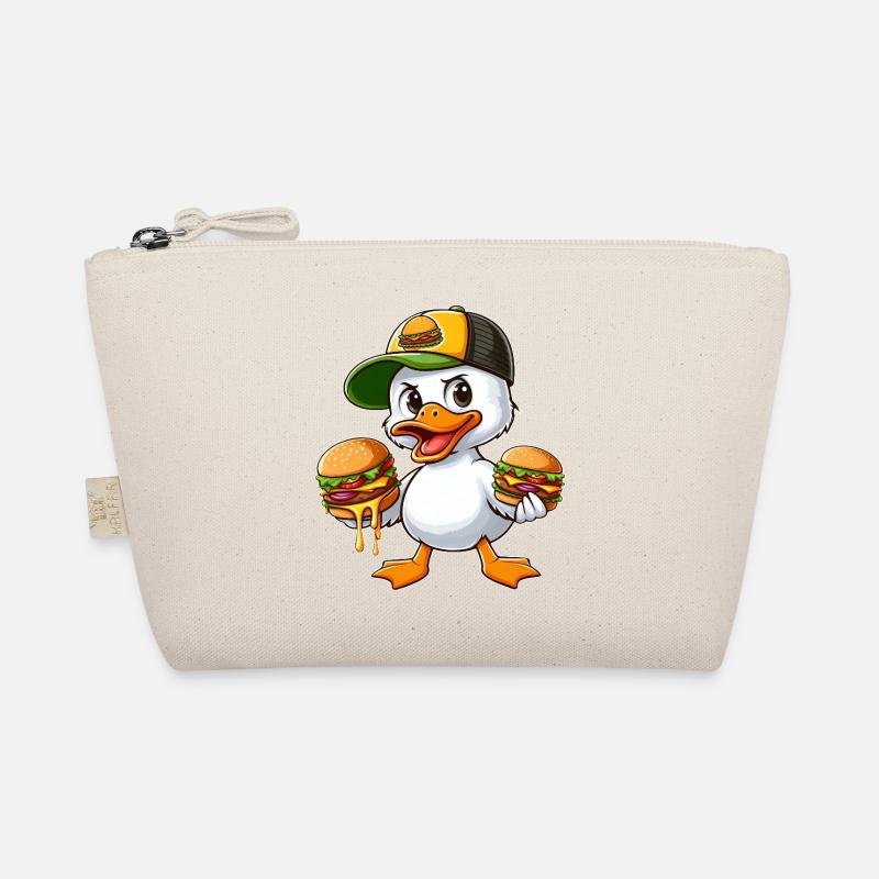 Funny Duck Hamburger Fast Food Drawing Organic Pouch
