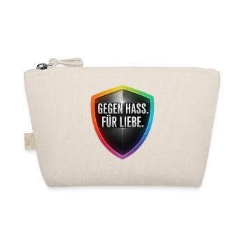 Gegen Hass Für Liebe Statement Shirt Sticker - Bio-Täschchen - Natur - Vorne