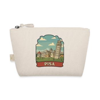 Schiefer Turm von Pisa Vintage-Reiseaufkleber - Bio-Täschchen - Natur - Vorne