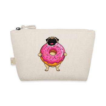 Donut Pug Dog in Pink Frosting - Organic Pouch - nature - Front