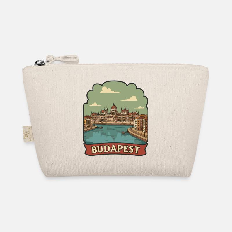 Budapester Parlament Retro-Reiseaufkleber Bio-Täschchen