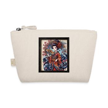 Geisha with demon mask and waves - Organic Pouch - nature - Front