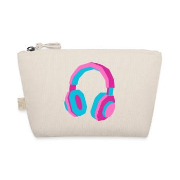 Headphones 80s Retro Synthwave DJ Music Gamer - Organic Pouch - nature - Front